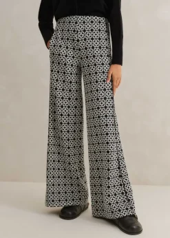 Discount ME+EM Travel Tailoring Graphic Jacquard Trouser Black/White