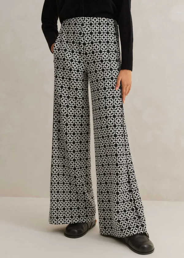 Discount ME+EM Travel Tailoring Graphic Jacquard Trouser Black/White