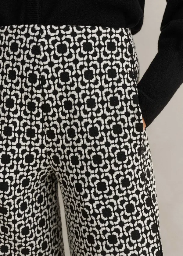 Discount ME+EM Travel Tailoring Graphic Jacquard Trouser Black/White