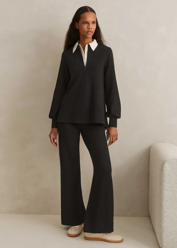 New ME+EM Travel Tailoring Kick Flare Short Trouser Black