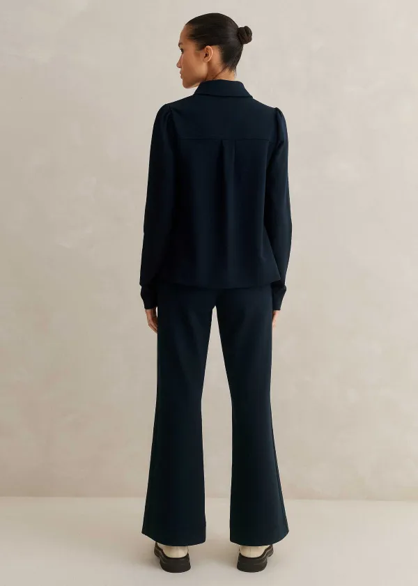 Sale ME+EM Travel Tailoring Kick Flare Trouser + Swing Top Co-Ord Blue