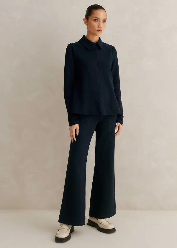 Sale ME+EM Travel Tailoring Kick Flare Trouser + Swing Top Co-Ord Blue