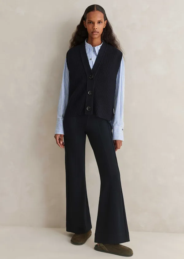 Sale ME+EM Travel Tailoring Kick Flare Short Trouser Navy