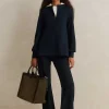 Outlet ME+EM Travel Tailoring Kick-Flare Trouser Co-Ord Blue