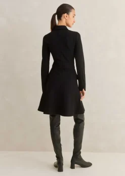 Clearance ME+EM Travel Tailoring Military Mini Dress Black