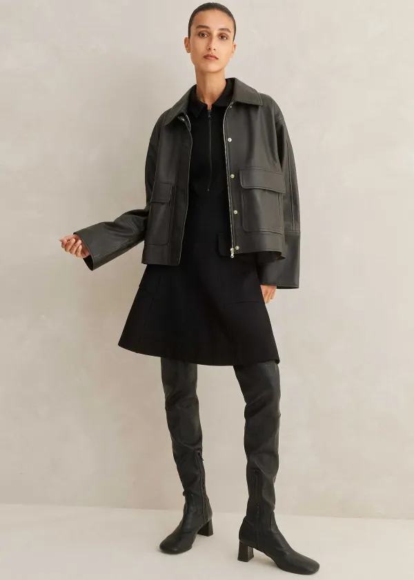 Clearance ME+EM Travel Tailoring Military Mini Dress Black