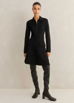 Clearance ME+EM Travel Tailoring Military Mini Dress Black