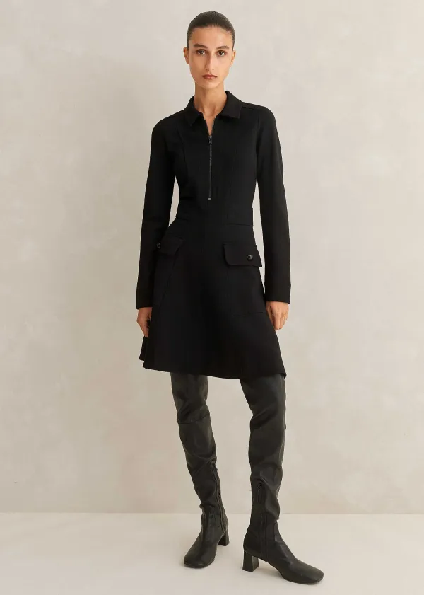 Clearance ME+EM Travel Tailoring Military Mini Dress Black