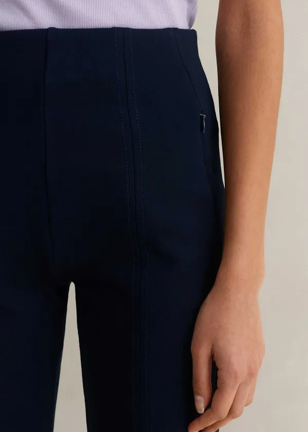 Clearance ME+EM Travel Tailoring Pull On Slim Crop Trouser Navy