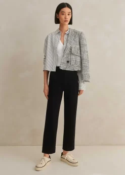 ME+EM Travel Tailoring Pull On Slim Crop Trouser Black