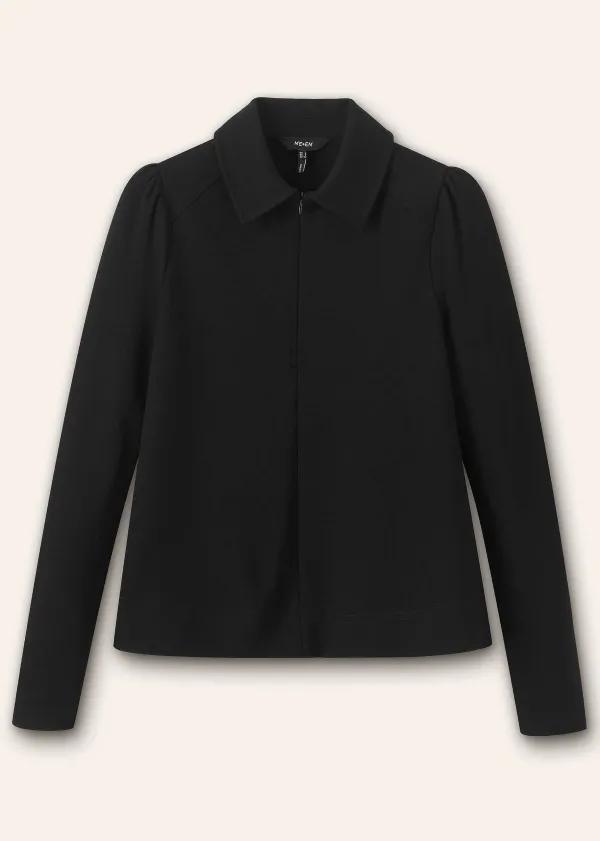 ME+EM Travel Tailoring Shirt Collar Swing Top Black