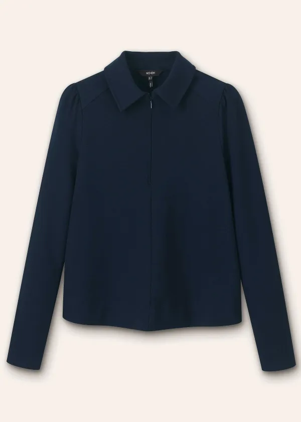 Clearance ME+EM Travel Tailoring Shirt Collar Swing Top Navy