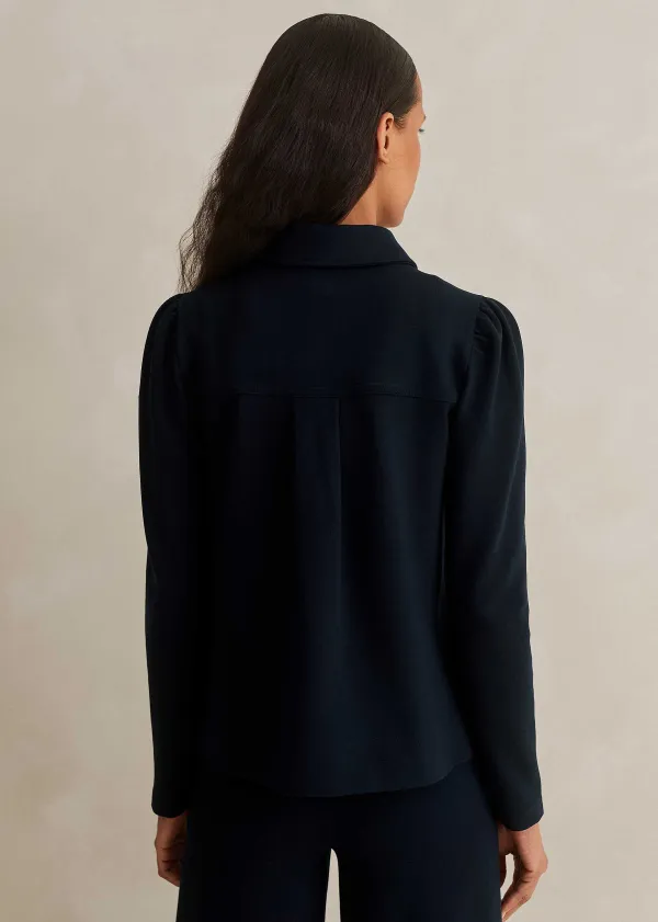 Clearance ME+EM Travel Tailoring Shirt Collar Swing Top Navy