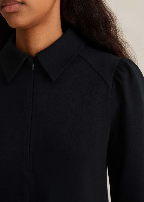 Clearance ME+EM Travel Tailoring Shirt Collar Swing Top Navy