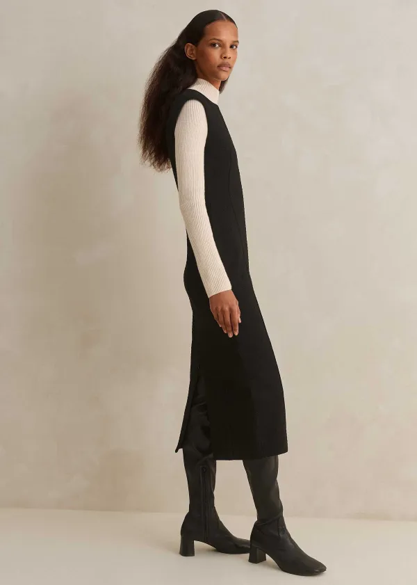 Online ME+EM Travel Tailoring Sleeveless Pencil Dress Black