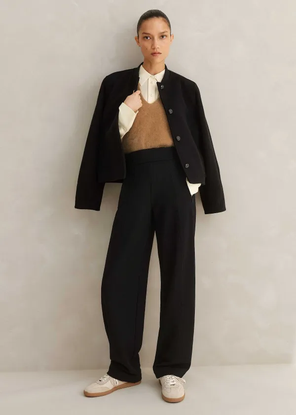 Online ME+EM Travel Tailoring Slim Barrel Trouser Black