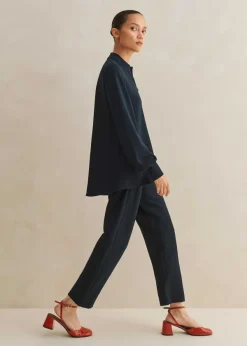 Best ME+EM Travel Tailoring Slim-Crop Trouser Co-Ord Blue