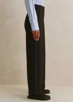 ME+EM Travel Tailoring Turn-Up Straight Leg Trouser Black