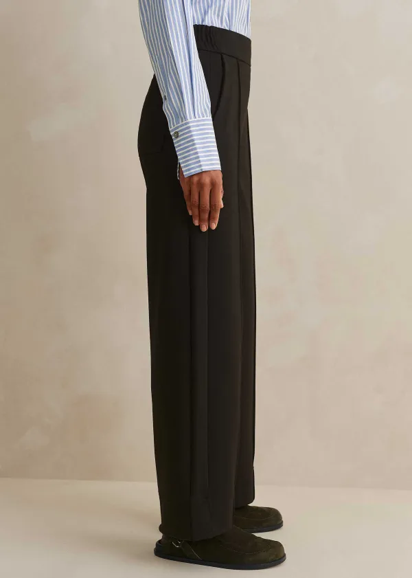ME+EM Travel Tailoring Turn-Up Straight Leg Trouser Black