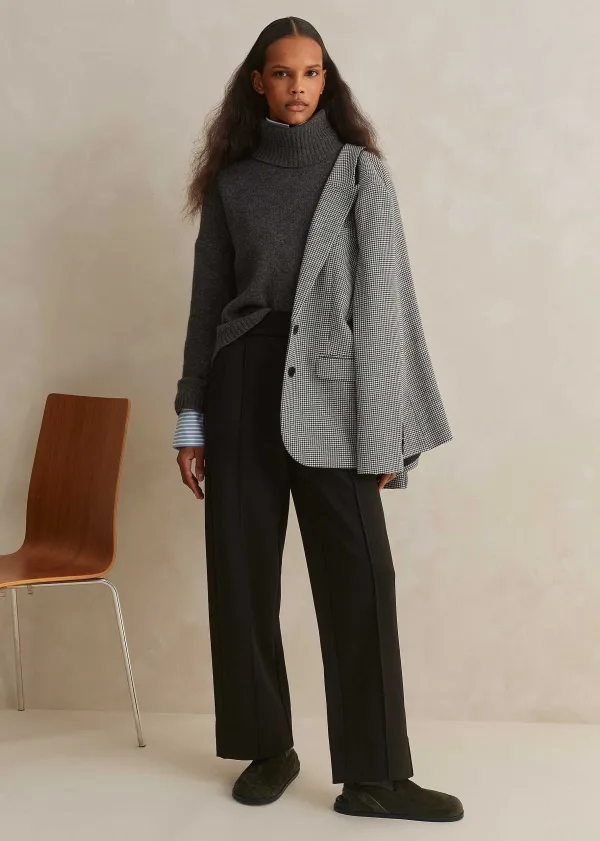ME+EM Travel Tailoring Turn-Up Straight Leg Trouser Black