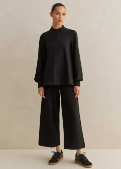Discount ME+EM Travel Tailoring Wide-Leg Crop Trouser Co-Ord Black