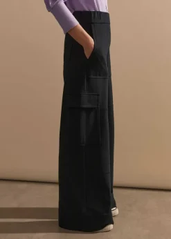 Outlet ME+EM Travel Tailoring Wide-Leg Cargo Trouser Navy