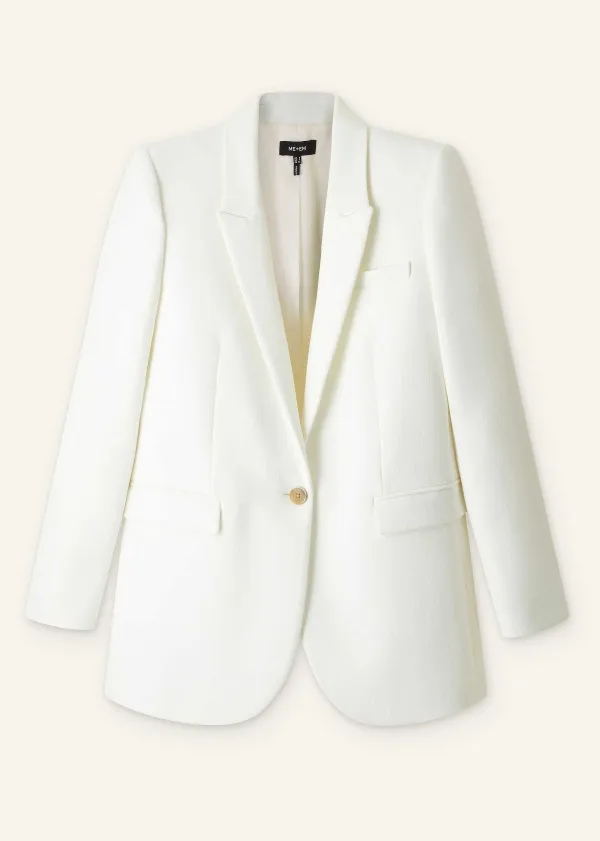 Sale ME+EM Tux Bracelet Sleeve Blazer Fresh White