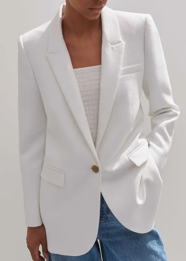 Sale ME+EM Tux Bracelet Sleeve Blazer Fresh White