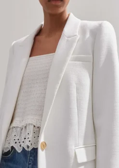 Sale ME+EM Tux Bracelet Sleeve Blazer Fresh White