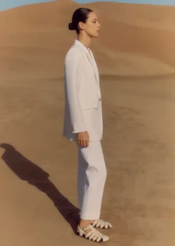 Discount ME+EM Tux Slim Crop Trouser Fresh White
