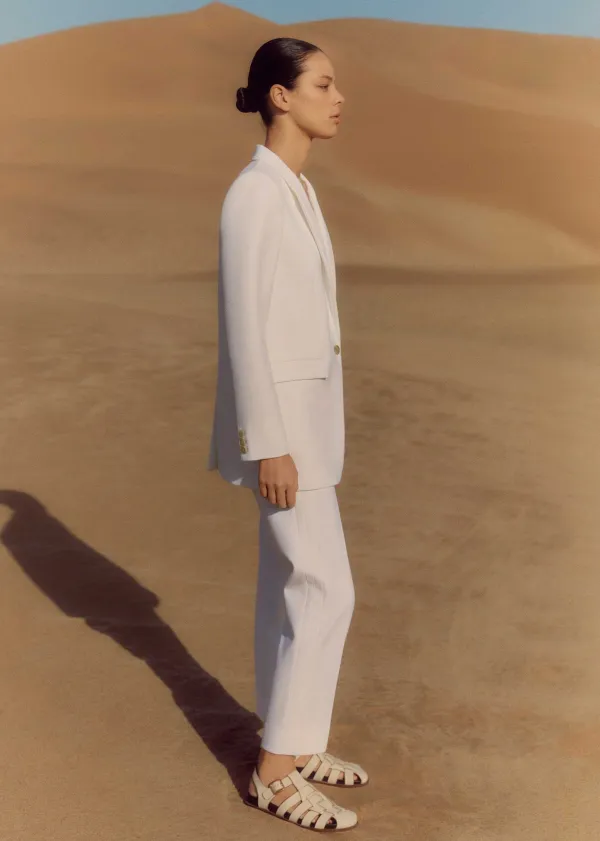 Discount ME+EM Tux Slim Crop Trouser Suit White