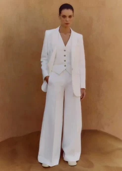 Hot ME+EM Tux Wide-Leg Trouser Three-Piece Suit White