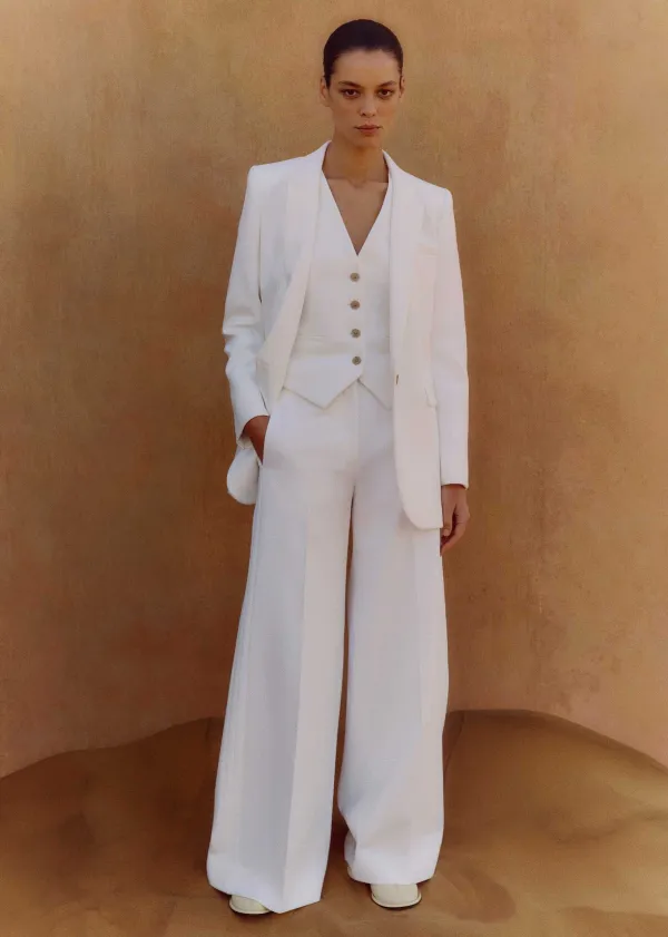 Hot ME+EM Tux Wide-Leg Trouser Three-Piece Suit White
