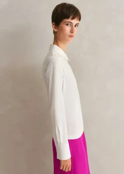 ME+EM Tuxedo Layering Shirt + Tie Soft White