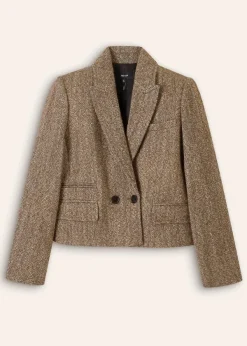 Best ME+EM Tweed Cropped Coat Jacket Cream/Mocha
