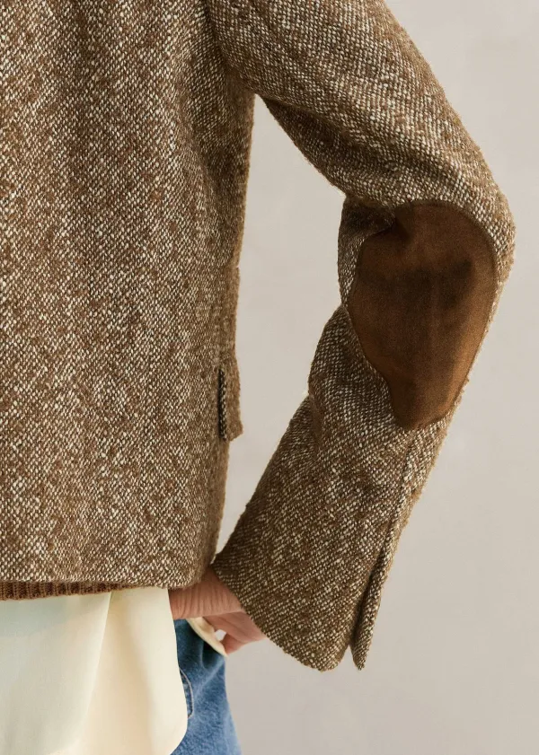 Best ME+EM Tweed Cropped Coat Jacket Cream/Mocha
