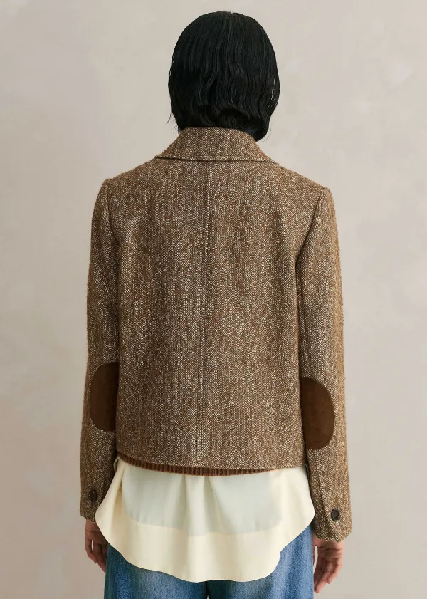Best ME+EM Tweed Cropped Coat Jacket Cream/Mocha
