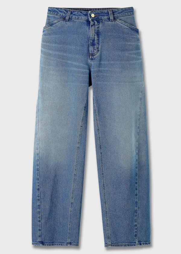 Hot ME+EM Twisted Seam Jean Blue Wash