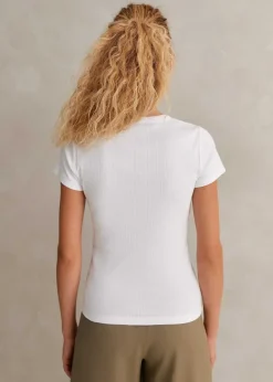 Online ME+EM Ultimate Fitted Rib Crew Neck Tee Bright White