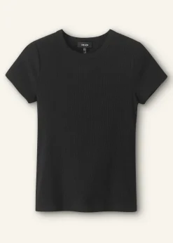 Outlet ME+EM Ultimate Fitted Rib Crew Neck Tee Black