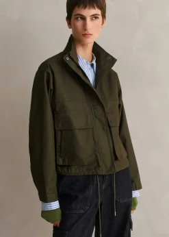Sale ME+EM Utility Storage Crop Parka Authentic Khaki