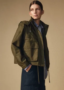 Sale ME+EM Utility Storage Crop Parka Authentic Khaki