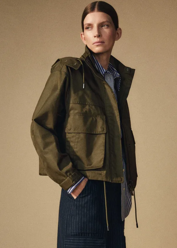 Sale ME+EM Utility Storage Crop Parka Authentic Khaki