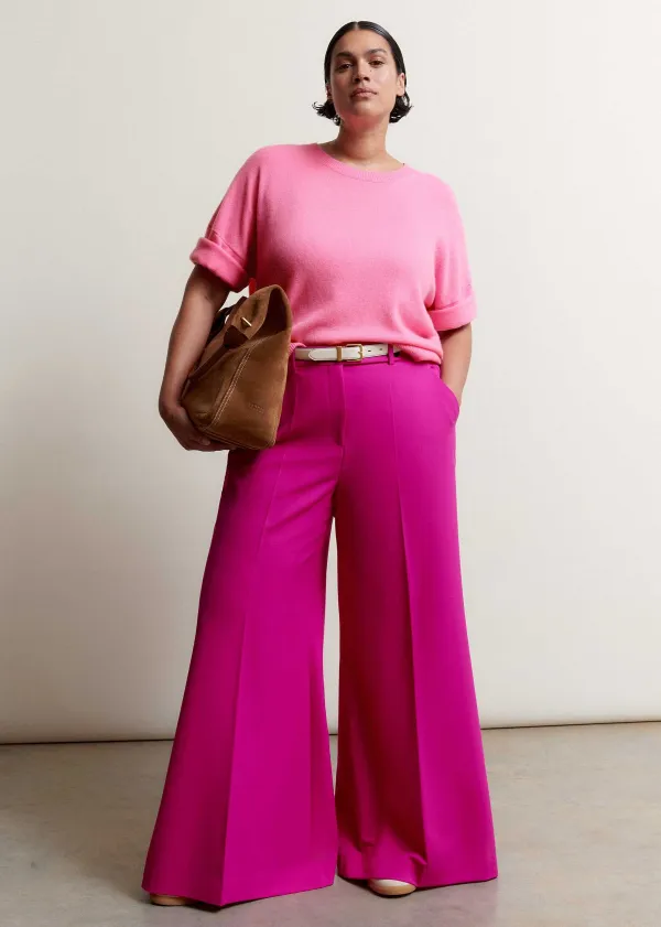 Sale ME+EM Wide-Leg Flare Trouser Electric Pink
