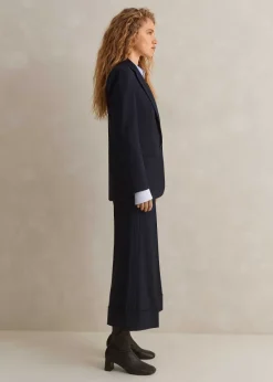 Outlet ME+EM Wool - Blend Exaggerated Crop Trouser Suit Blue