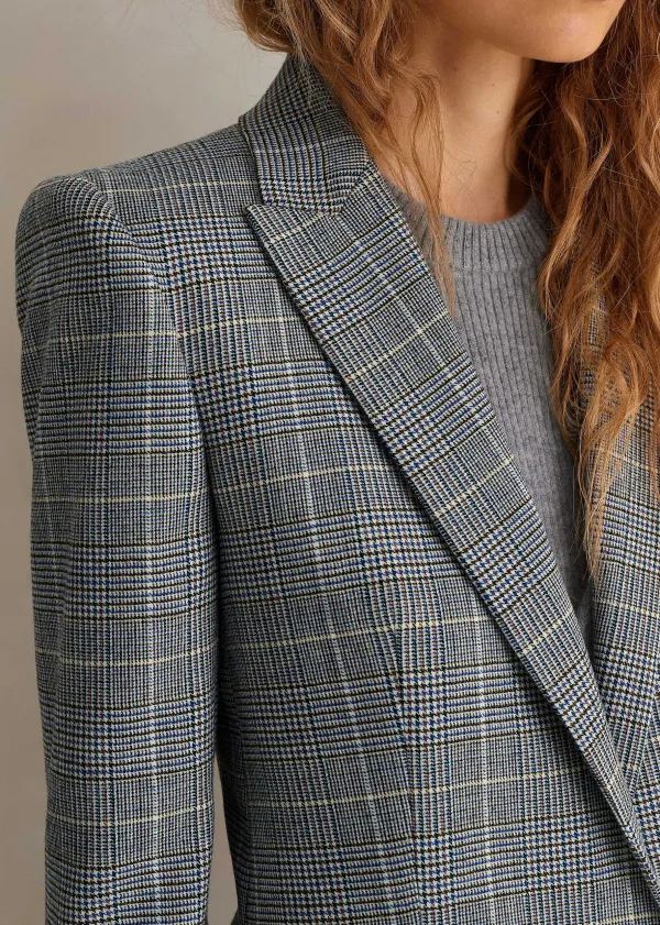 Best ME+EM Wool Check Boyfriend Blazer Multi Check