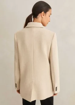 Outlet ME+EM Wool-Blend Blazer Coat Butter