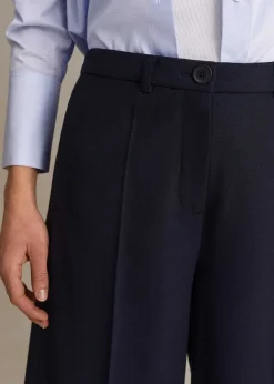 Outlet ME+EM Wool-Blend Exaggerated Crop Trouser Navy