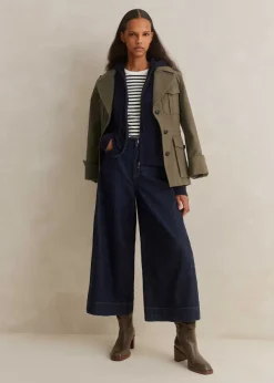 Sale ME+EM Worn In Culotte Jean Dark Blue Wash