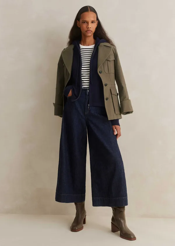 Sale ME+EM Worn In Culotte Jean Dark Blue Wash
